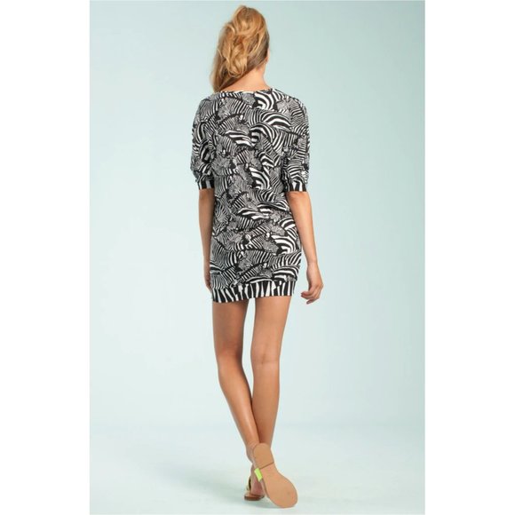 Trina Turk Tanzania Zebra Tunic Swim Beach Dress Cover Up Size S - Picture 3 of 5